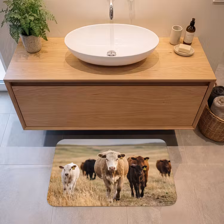 Badmat - Runderen - Kudde - Landschap - Weide - Rustig — 2