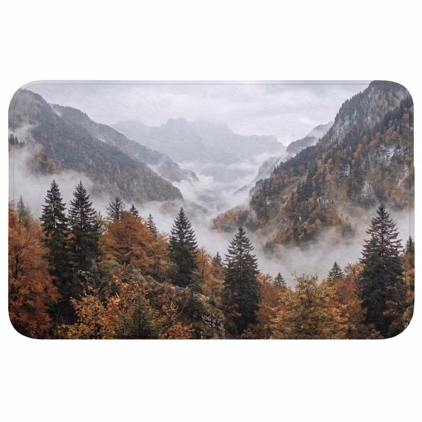 Badmat - Bergen - Vallei - Mist - Herfst - Natuur — 1