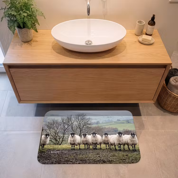 Badmat - Schapen - Rij - Weide - Dieren - Platteland — 2