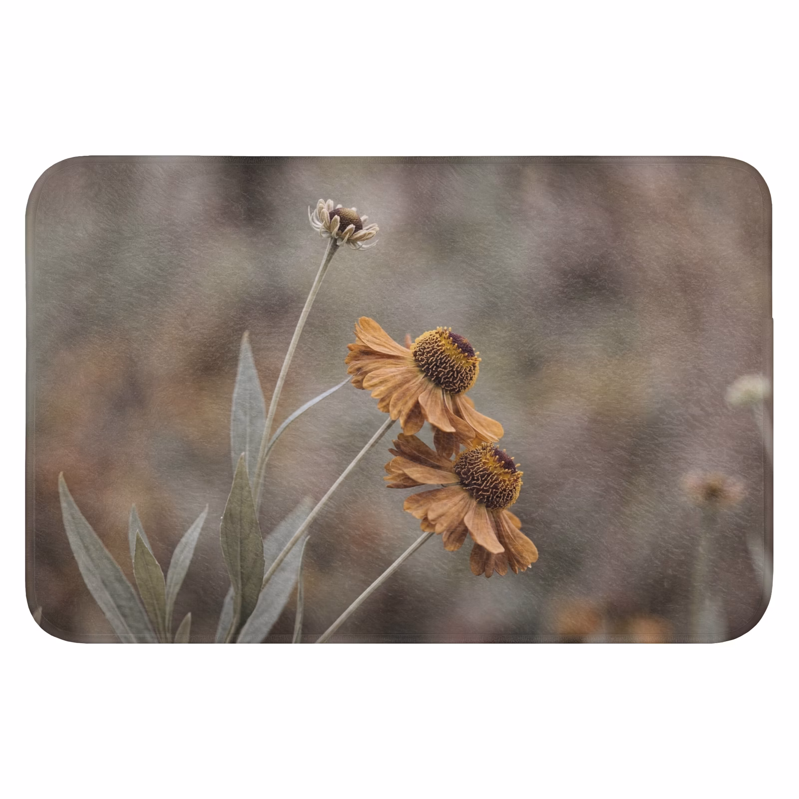 Badmat - Zonnehoed - Droogbloemen - Geel - Warm — 1