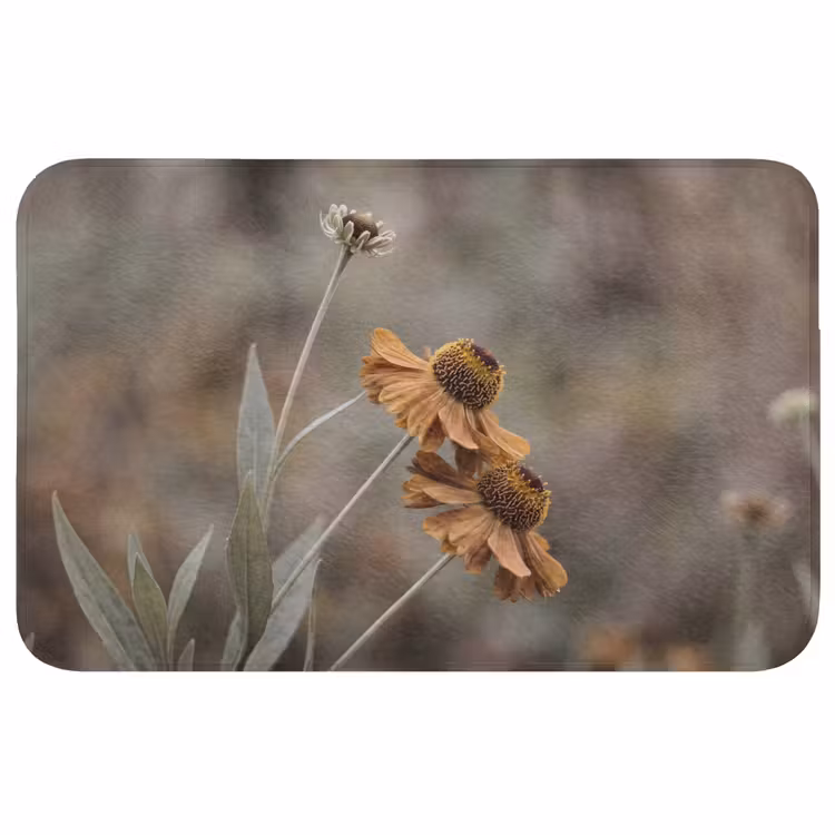 Badmat - Zonnehoed - Droogbloemen - Geel - Warm