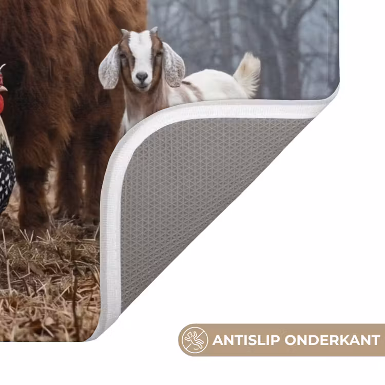 Badmat - Boerderijdieren - Groep - Mist - Natuur - Rustiek — 3