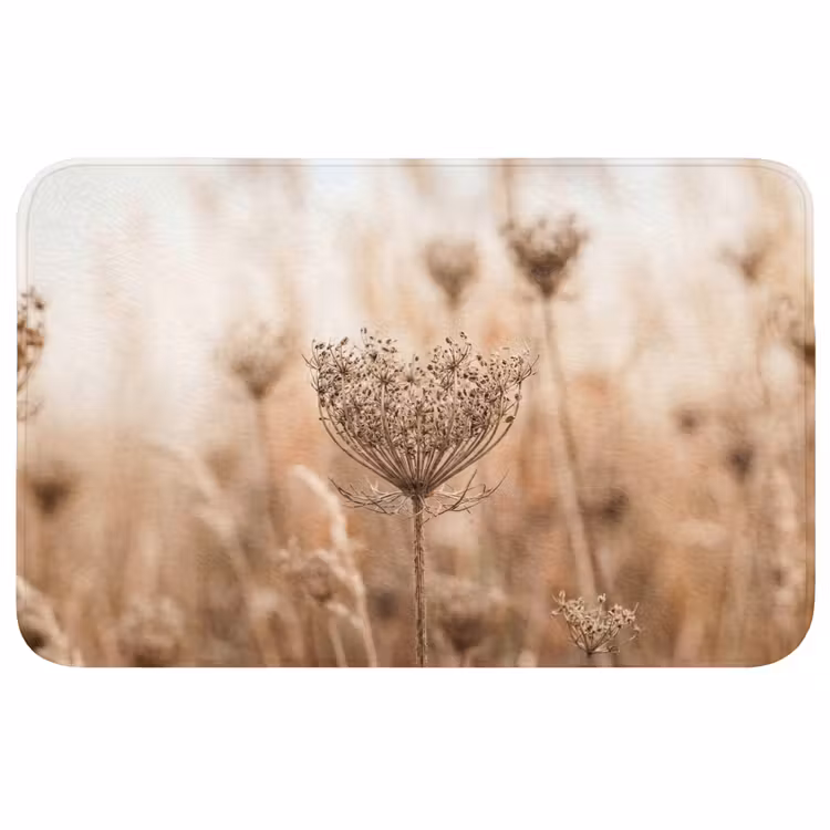 Badmat - Schermbloem - Droogbloem - Winter - Beige - Minimalistisch