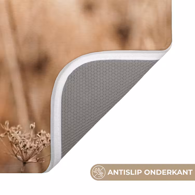 Badmat - Schermbloem - Droogbloem - Winter - Beige - Minimalistisch — 3
