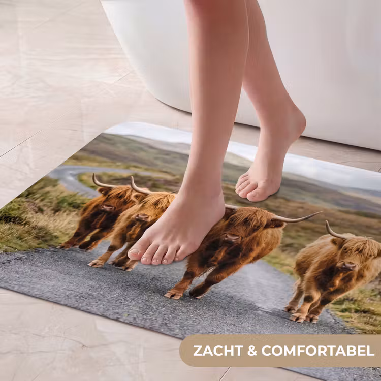 Badmat - Schotse Hooglanders - Weg - Landschap - Kudde — 5