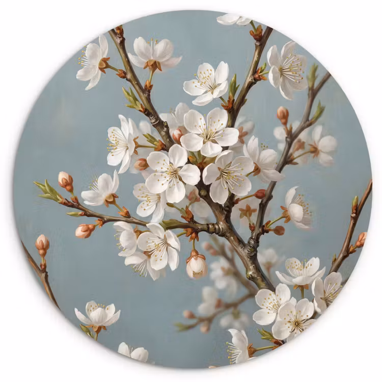 Muurcirkel - Botanisch - Stilleven - Blauw