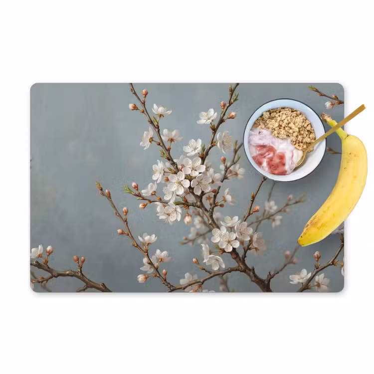 Placemat - 6 stuks - Botanisch - Stilleven - Blauw