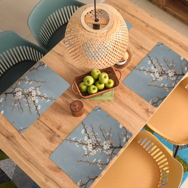 Placemat - 6 stuks - Botanisch - Stilleven - Blauw — 6