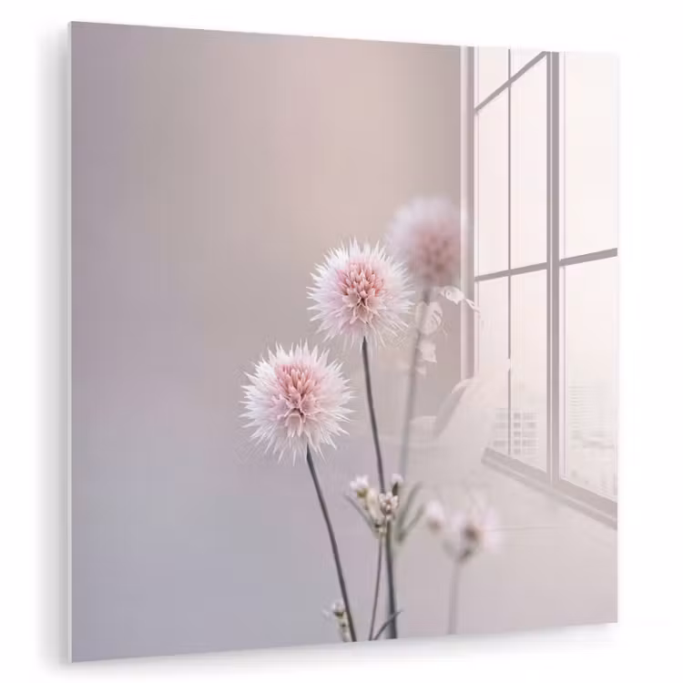 Glas schilderij - Bloemen - Bollen - Roze — 1