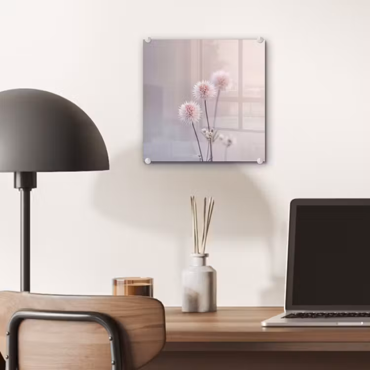 Glas schilderij - Bloemen - Bollen - Roze — 7