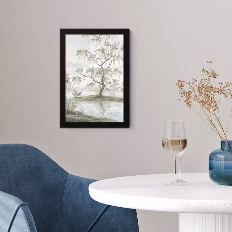 Poster met lijst - Blauwe Reiger Boom Vogels — 4