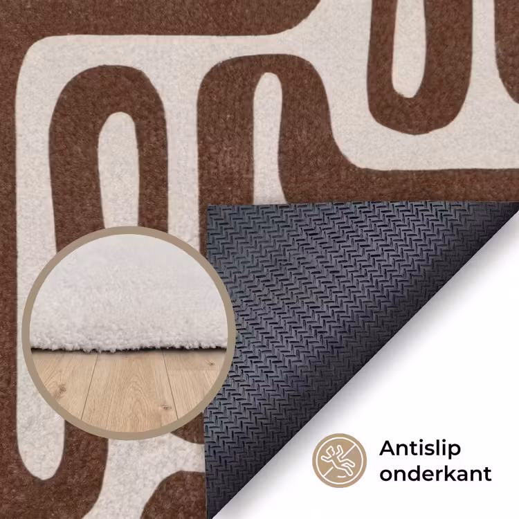 Vloerkleed - Abstract - Patroon - Bruin — 4