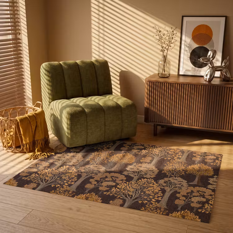 Vloerkleed - Bomen - Patroon - Bruin — 2