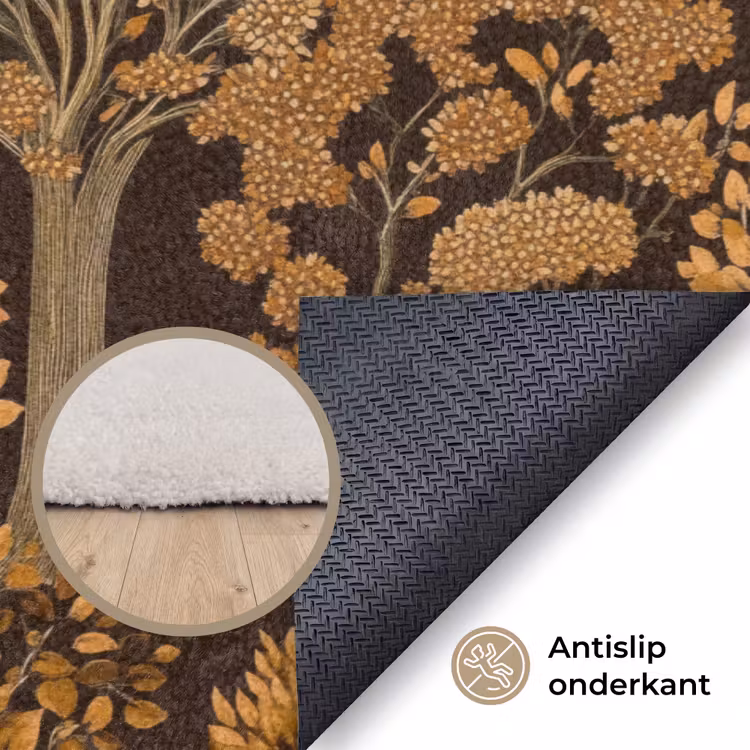 Vloerkleed - Bomen - Patroon - Bruin — 5