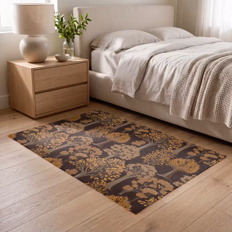 Vloerkleed - Bomen - Patroon - Bruin — 6