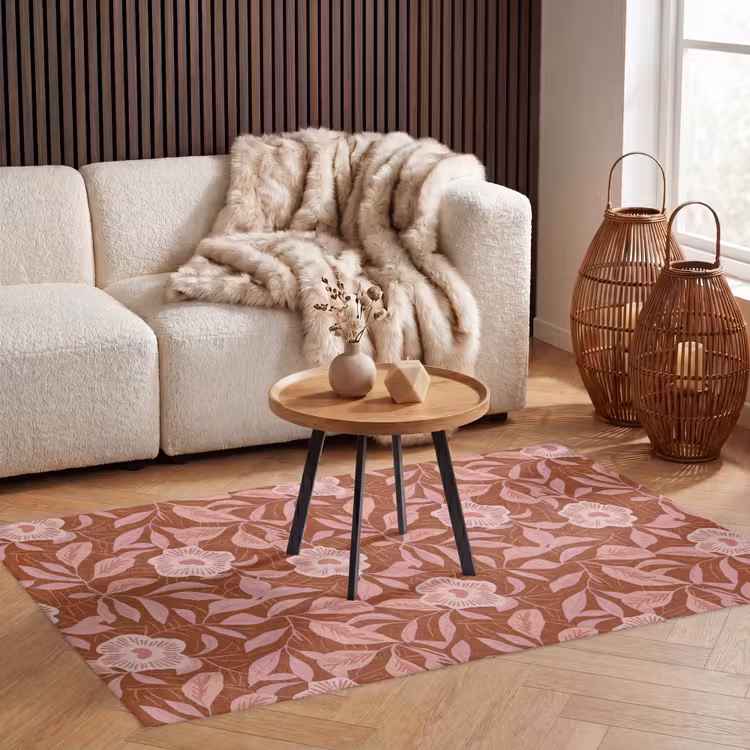 Vloerkleed - Patroon - Bladeren - Terracotta — 3