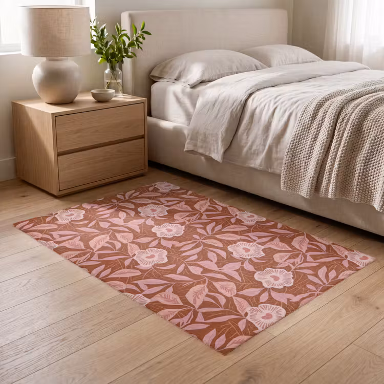 Vloerkleed - Patroon - Bladeren - Terracotta — 6