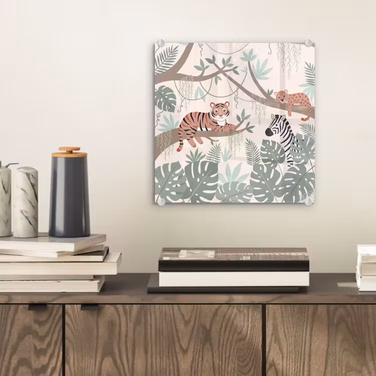 Glas schilderij - Jungle - Rustiek - Pastel — 2