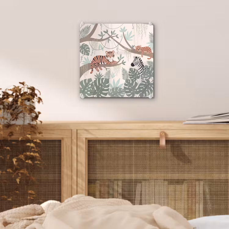 Glas schilderij - Jungle - Rustiek - Pastel — 5