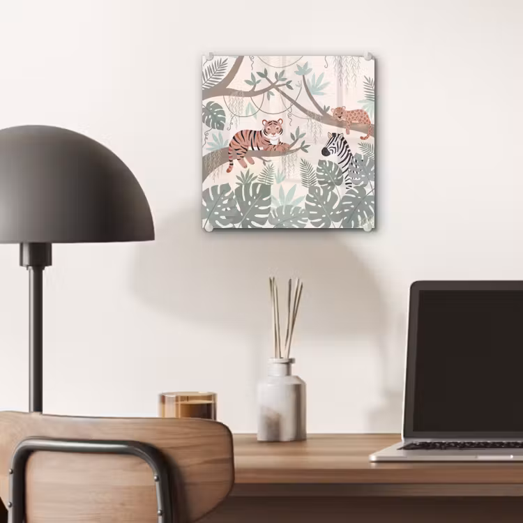 Glas schilderij - Jungle - Rustiek - Pastel — 7