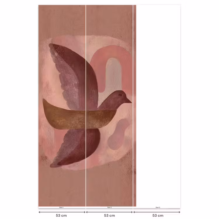 Behang - Illustratie - Vogels - Abstract - Roze — 6