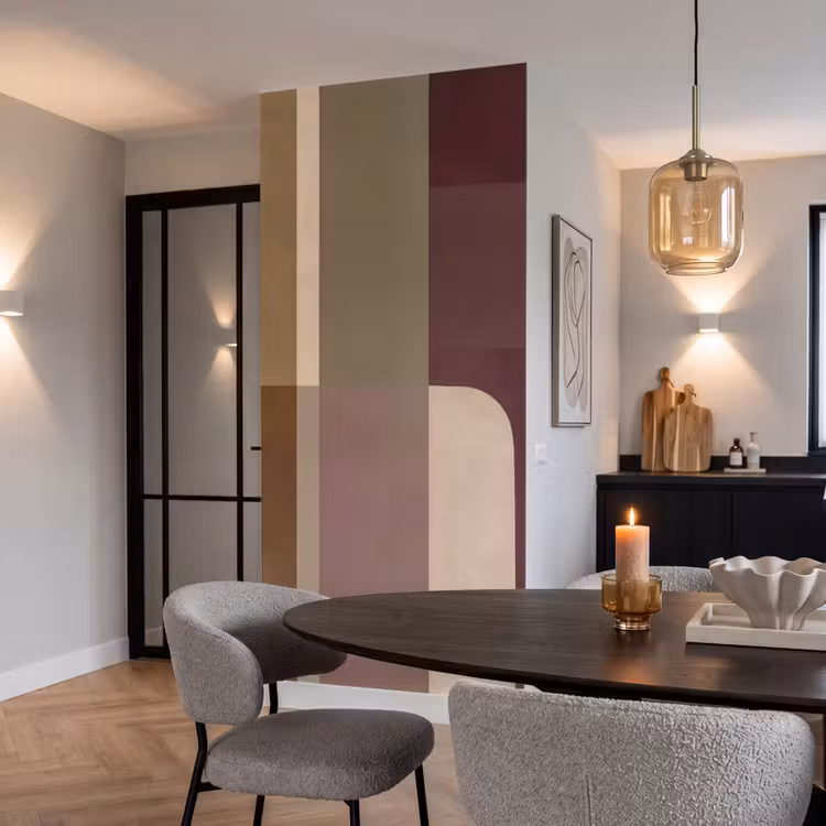 Behang - Vlakken - Abstract - Bordeaux - Lijnen β 5