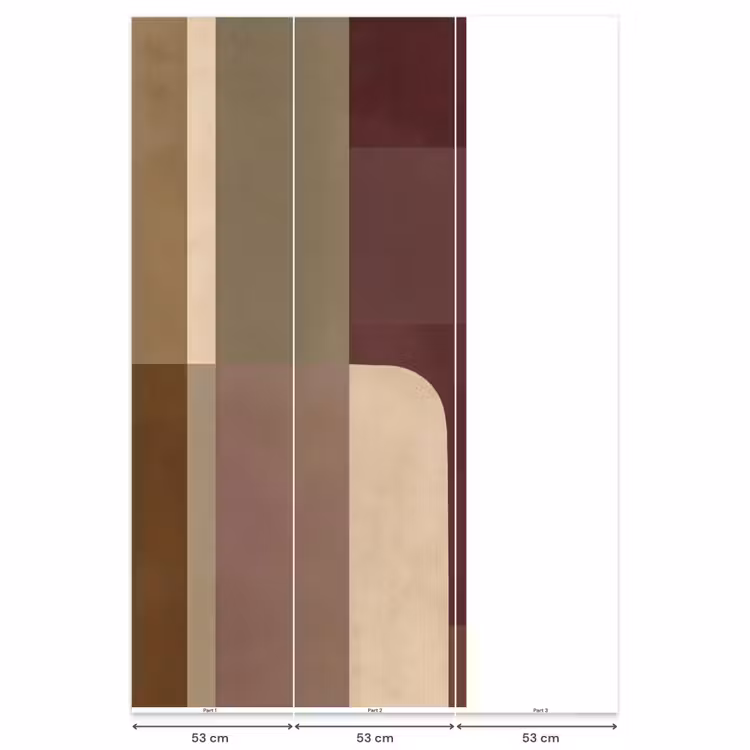 Behang - Vlakken - Abstract - Bordeaux - Lijnen β 6