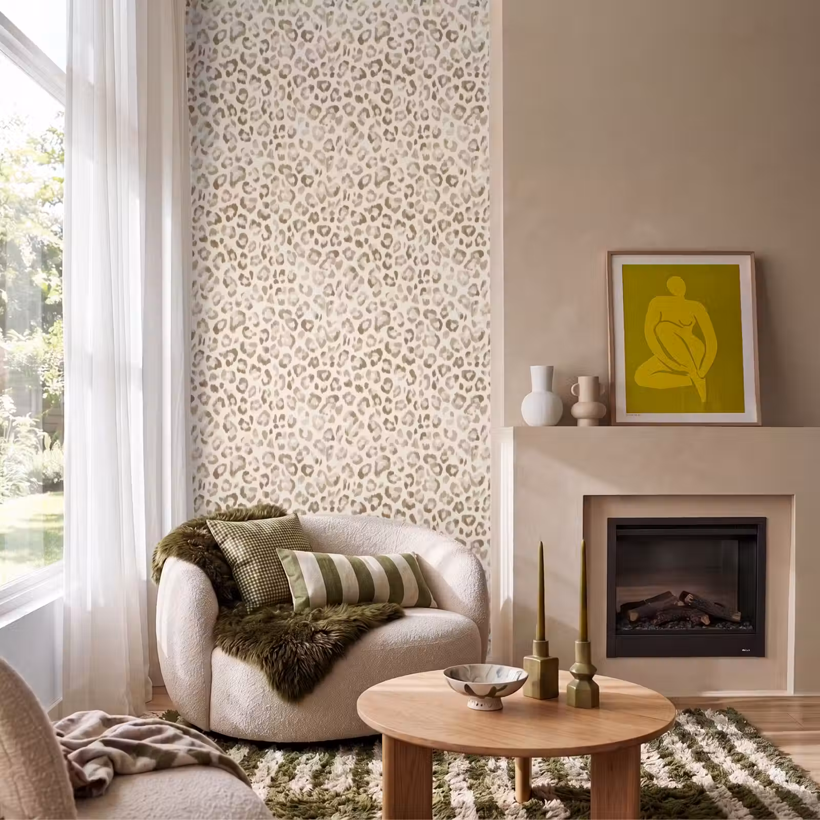 Behang - Luipaard - Klassiek - Beige — 1