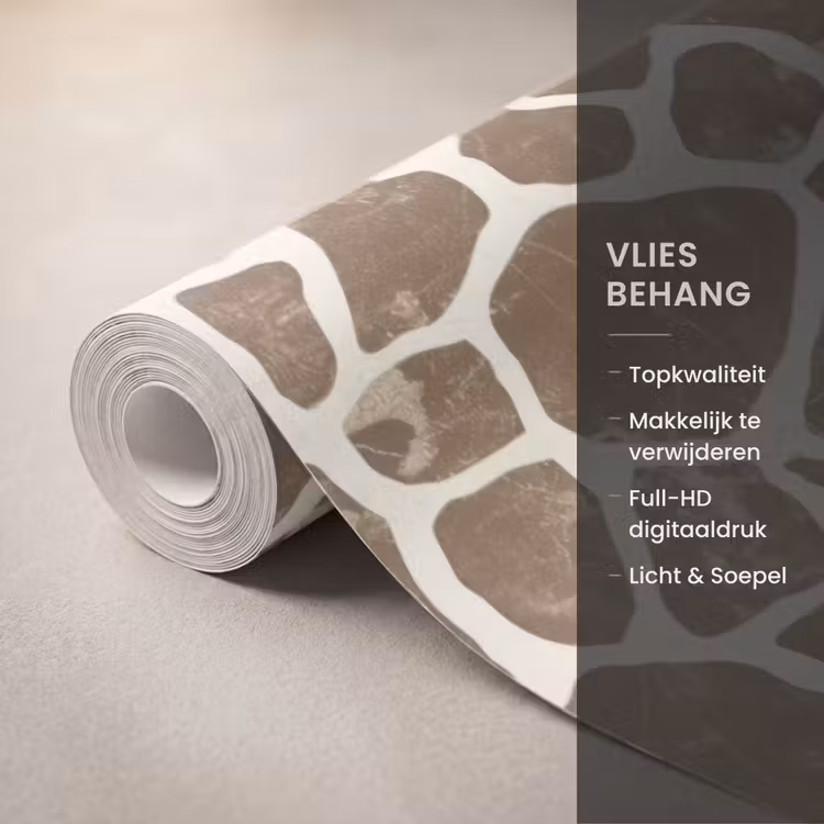 Behang - Giraf - Klassiek - Bruin — 3