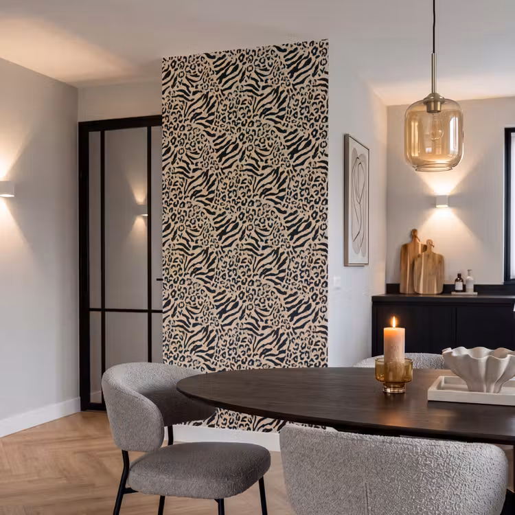 Behang - Giraf - Zebra - Motief - Bruin — 5