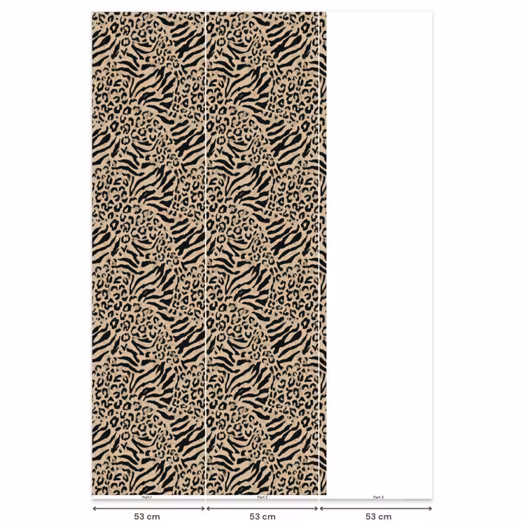Behang - Giraf - Zebra - Motief - Bruin — 6