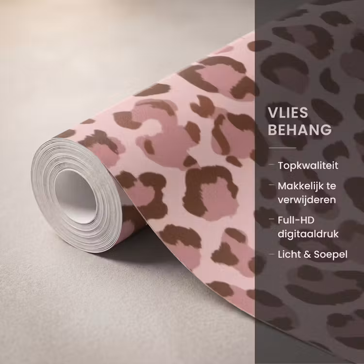 Behang - Luipaard - Patroon - Roze — 3
