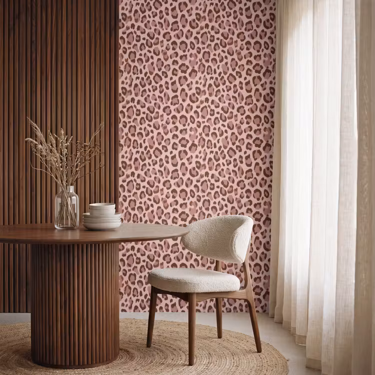 Behang - Luipaard - Patroon - Roze — 4