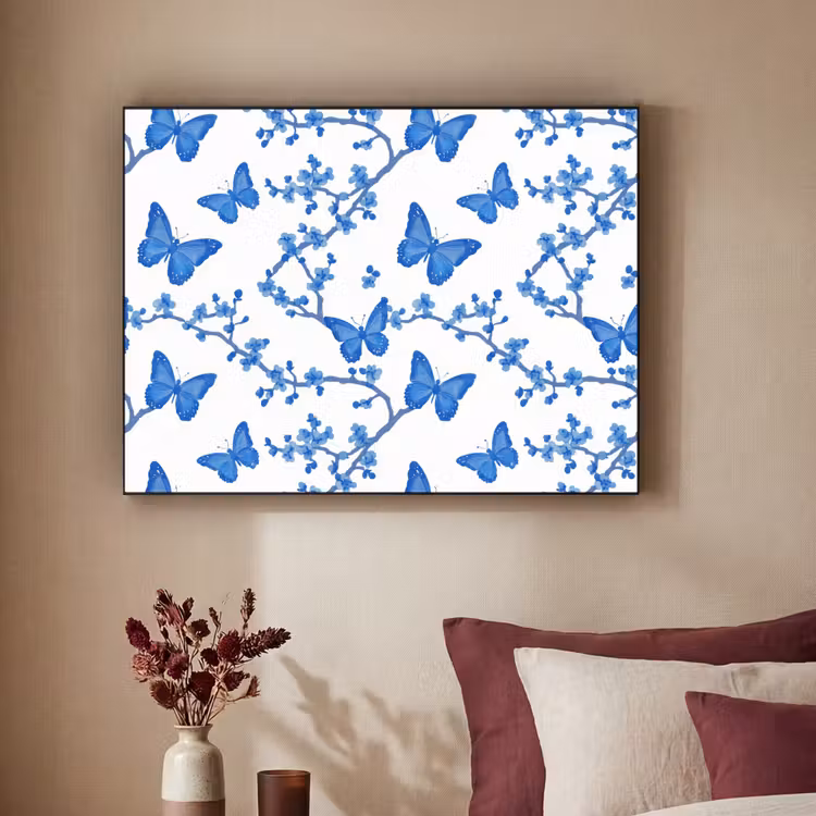 Art Frame - Vlinder - Bloemen - Blauw — 3