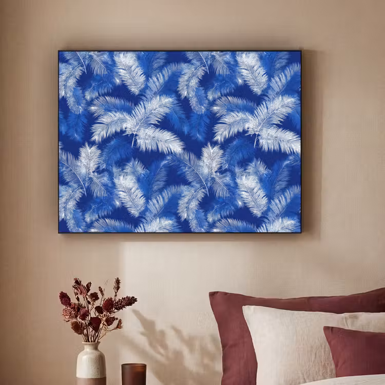 Art Frame - Palmblad - Patroon - Blauw — 3