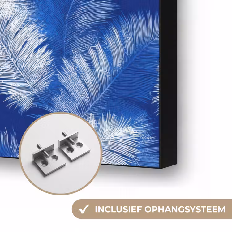 Art Frame - Palmblad - Patroon - Blauw — 6