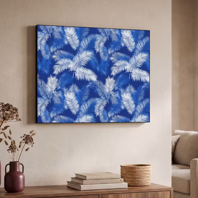 Art Frame - Palmblad - Patroon - Blauw — 7