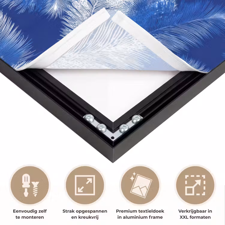 Art Frame - Palmblad - Patroon - Blauw — 8