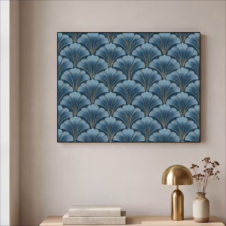 Art Frame - Patroon - Ginkgoblad - Blauw — 5