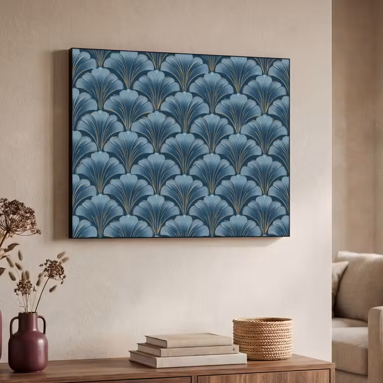 Art Frame - Patroon - Ginkgoblad - Blauw — 7