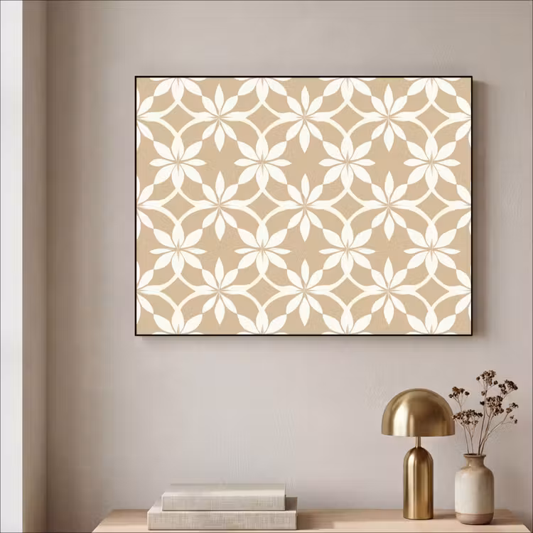 Art Frame - Bloemen - Patroon - Beige — 5