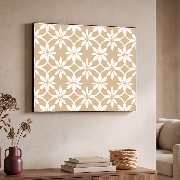 Art Frame - Bloemen - Patroon - Beige — 7