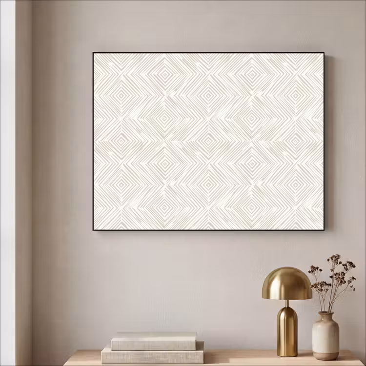 Art Frame - Abstract - Ruiten - Beige — 5