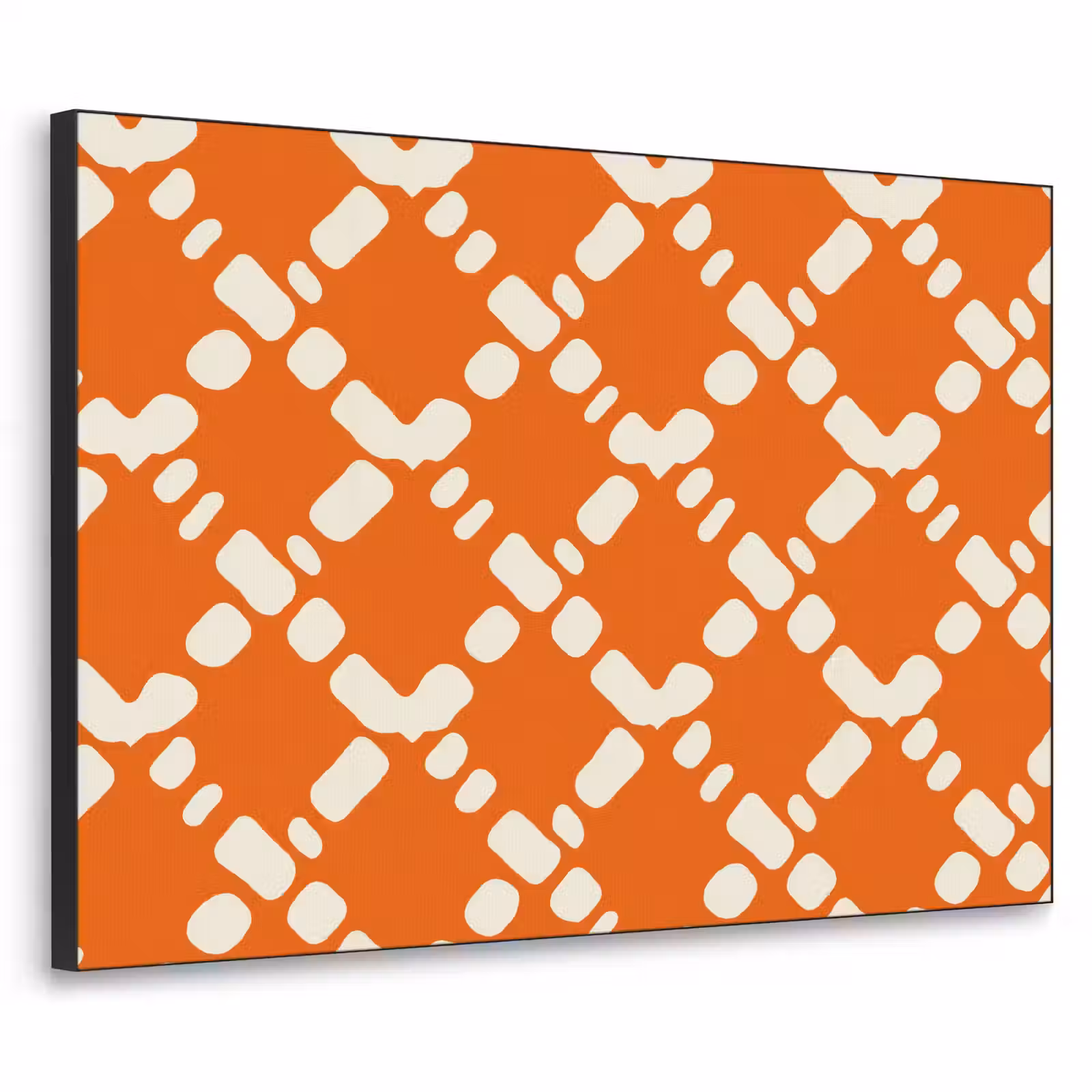Art Frame - Oranje - Ruitpatroon - Wit — 1