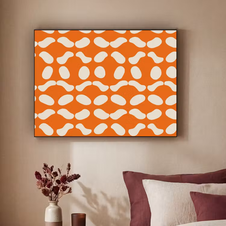 Art Frame - Oranje - Organische vormen - Wit — 3