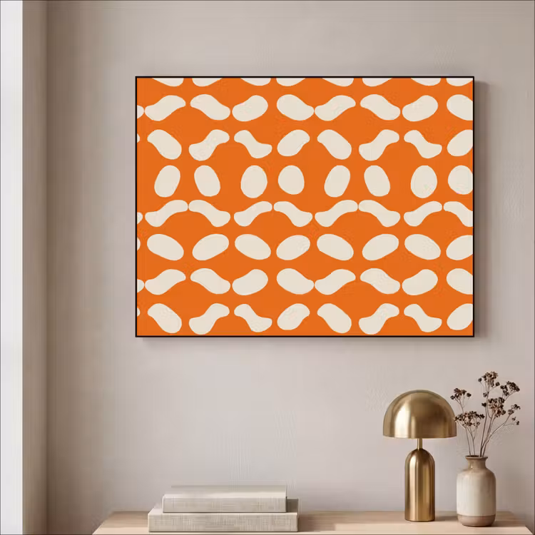 Art Frame - Oranje - Organische vormen - Wit — 5