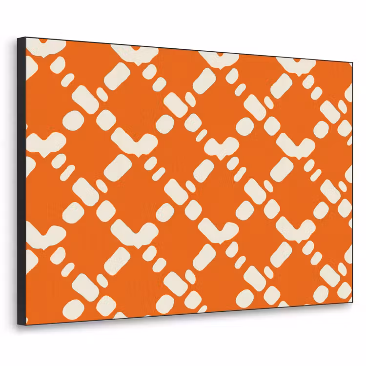 Art Frame - Oranje - Ruitpatroon - Wit — 1