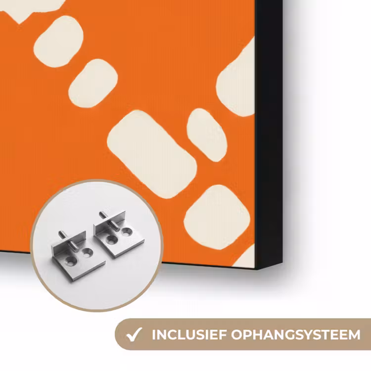 Art Frame - Oranje - Ruitpatroon - Wit — 6