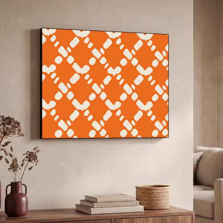 Art Frame - Oranje - Ruitpatroon - Wit — 7