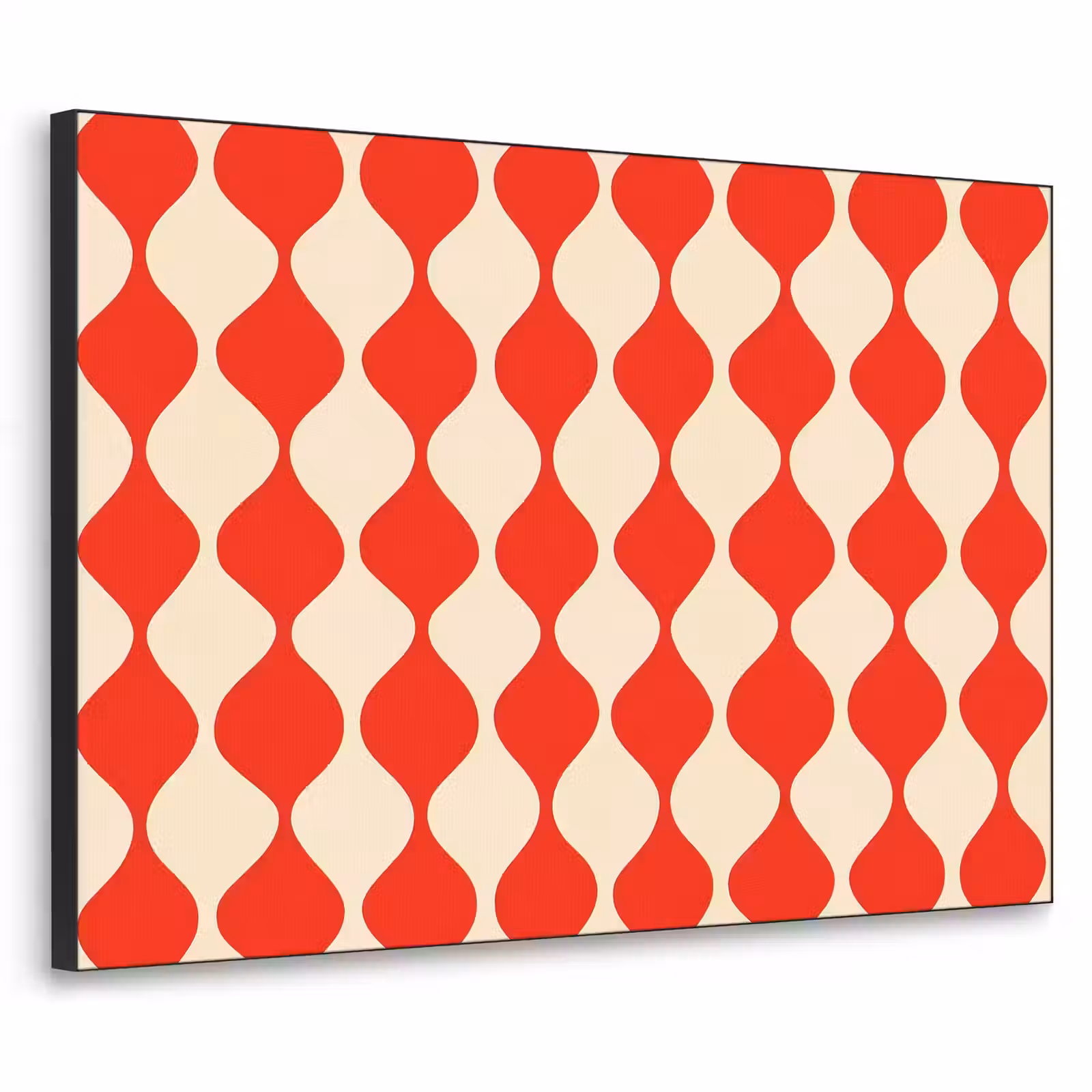 Art Frame - Golvend patroon - Retro - Rood - Beige — 1